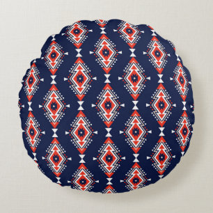 Ethnic style, geometric seamless pattern. round cushion