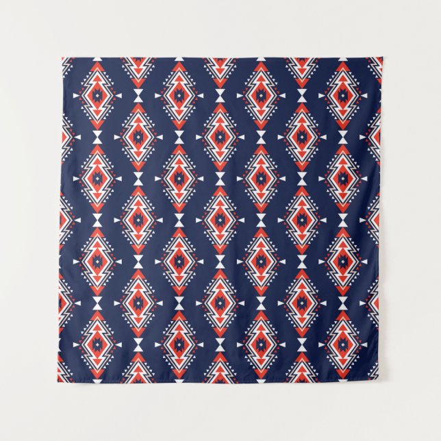 Ethnic style, geometric seamless pattern. tapestry (Front)