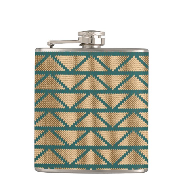 Ethnic Style Knitted Pattern Hip Flask (Front)