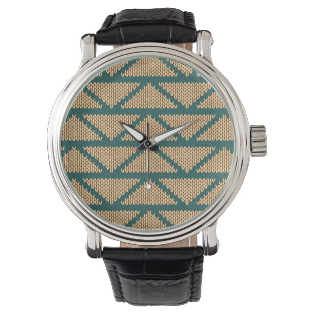 Ethnic Style Knitted Pattern Watch (Front)