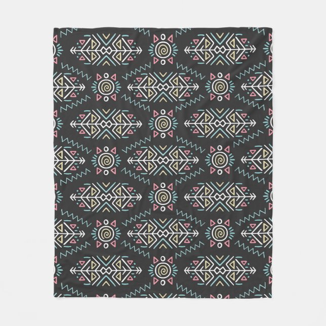 Ethnic Style Tribal Vintage Seamless Fleece Blanket (Front)