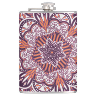 Ethnic style, vintage decorative texture. hip flask