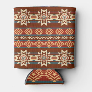 Ethnic Textile Stars: Abstract Pattern. Can Cooler