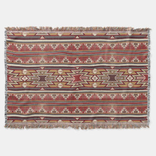 Ethnic Textile Texture Tribal Aztec Native America Throw Blanket
