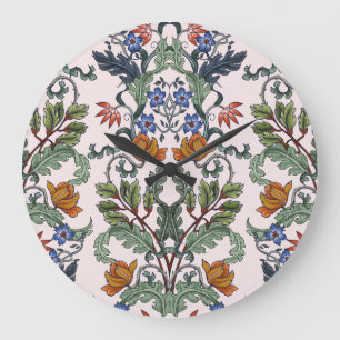 Ethnic Traditional: Decorative Vintage Floral Large Clock