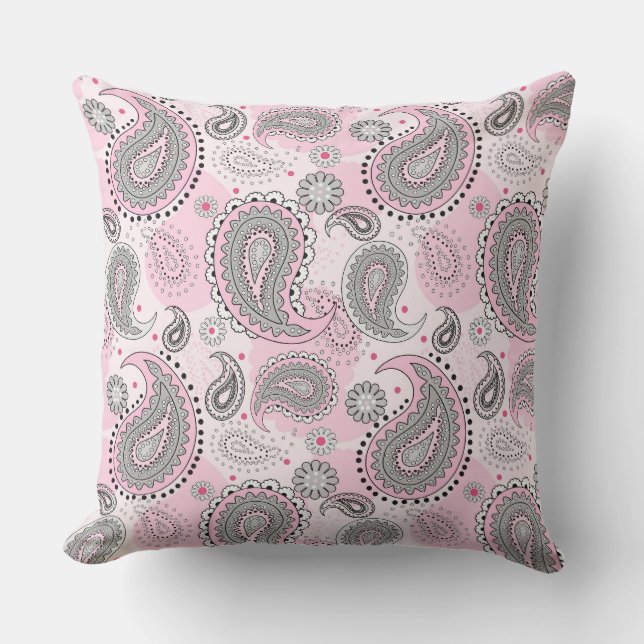 Ethnic traditional tribal paisley pattern delicate cushion (Front)