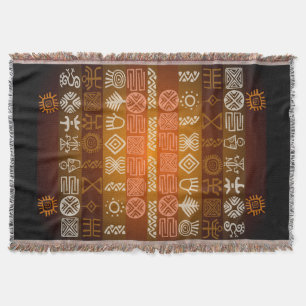 Ethnic Tribal African Graphic Throw Blanket