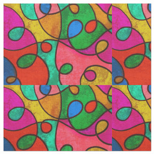 Ethnic Tribal African Multicolored Art Fabric