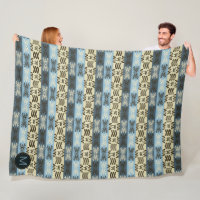 ethnic tribal african pattern.monogram. fleece bla