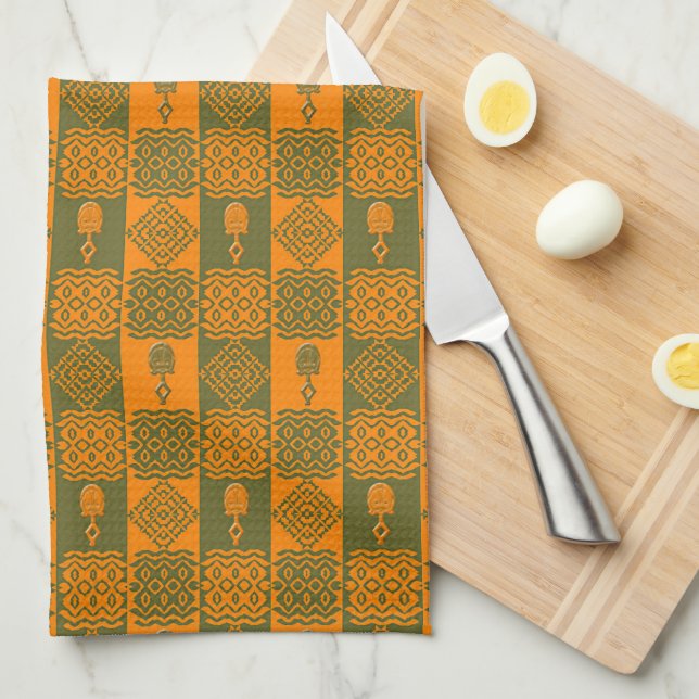 ethnic tribal african pattern tea towel (Quarter Fold)