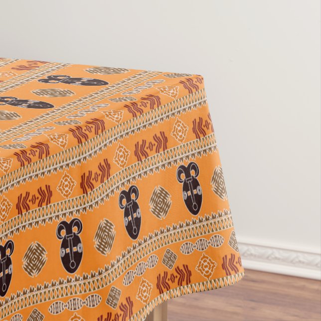 Ethnic Tribal African Stripes pattern Tablecloth (In Situ)