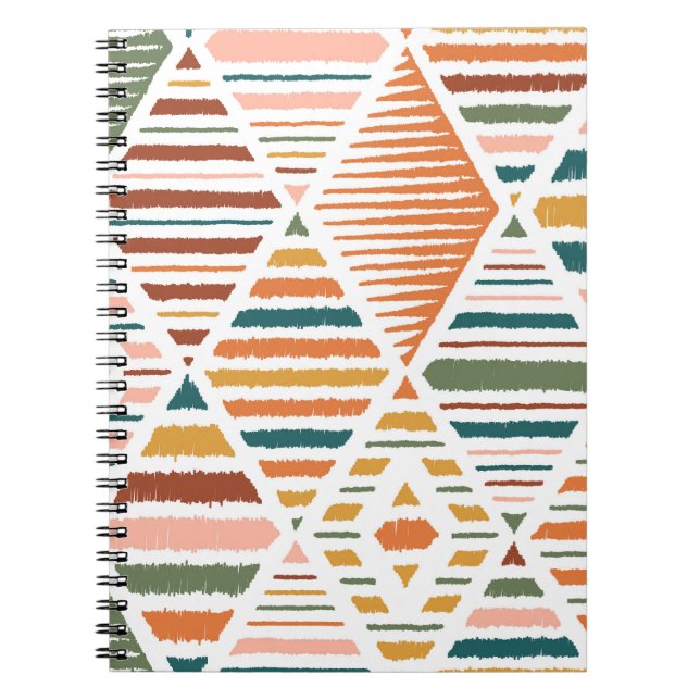 Ethnic Tribal Argyle Seamless Pattern Notebook (Front)