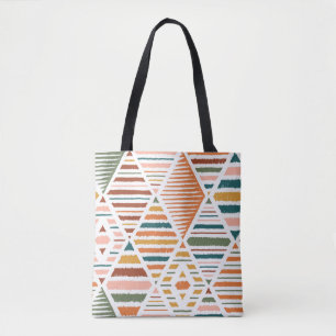 Ethnic Tribal Argyle Seamless Pattern Tote Bag