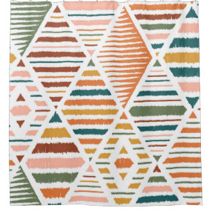 Ethnic Tribal Argyle Seamless Pattern. Traditional Shower Curtain
