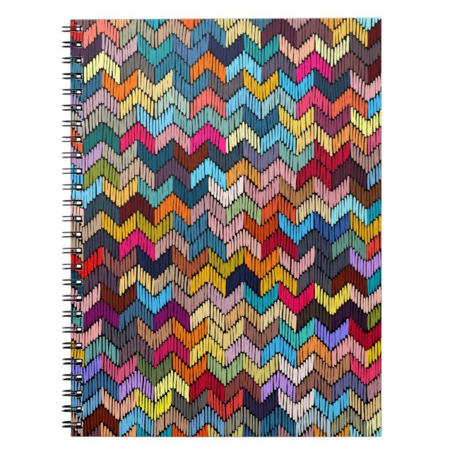 Ethnic Tribal Embroidered Geometric Notebook (Front)