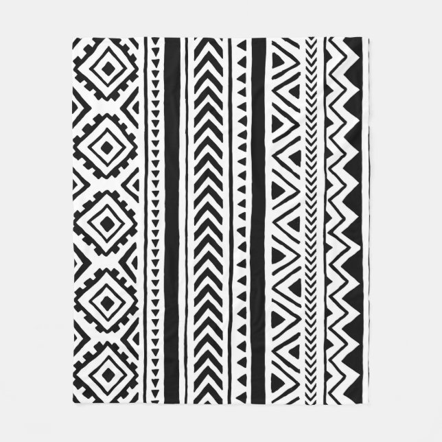 Ethnic Tribal: Handmade Pattern Fleece Blanket (Front)