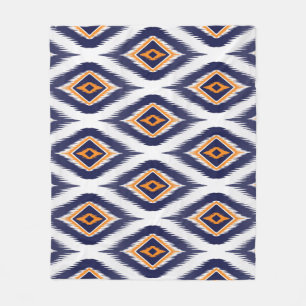 Ethnic Tribal Motif: Ikat Pattern. Fleece Blanket