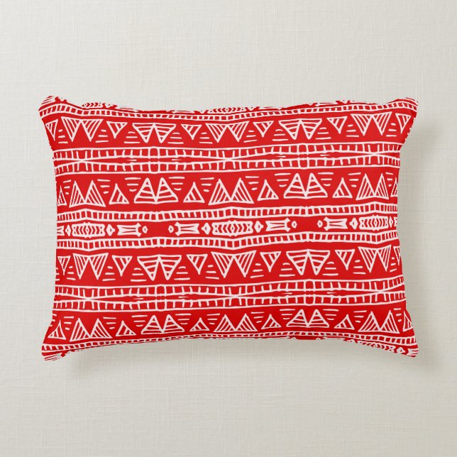 Ethnic Tribal Motifs Striped Pattern Decorative Cushion (Front)