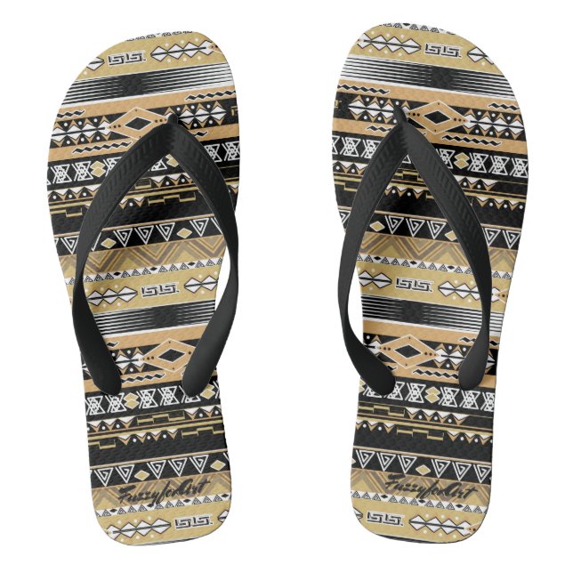 Ethnic , tribal, ornament jandals (Footbed)