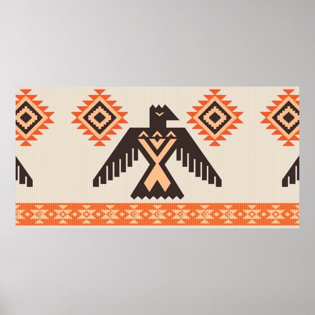 Ethnic tribal ornament with eagle poster (Front)