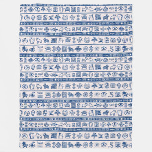 Ethnic tribal pattern - asian aztec africans 4 fleece blanket