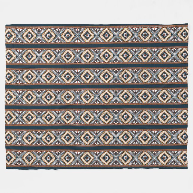 Ethnic Tribal Pattern Fleece Blanket (Front (Horizontal))