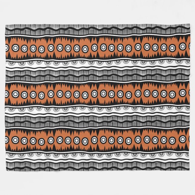 Ethnic Tribal Pattern Fleece Blanket (Front (Horizontal))