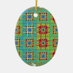 Ethnic tribal pattern.jpg ceramic tree decoration