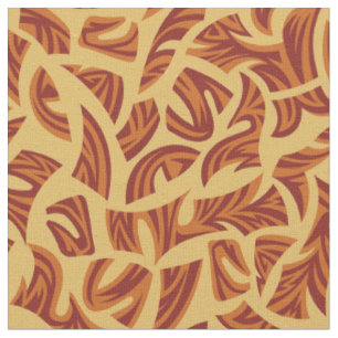 Ethnic Tribal Pattern Orange Brown Beige Fabric