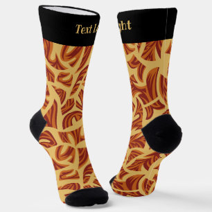 Ethnic Tribal Pattern Orange Brown Beige Socks