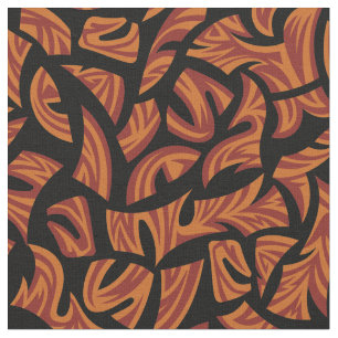 Ethnic Tribal Pattern Orange Brown Black Fabric