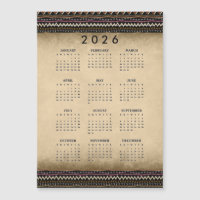 Ethnic Tribal Stripes 2026 Magnetic Card