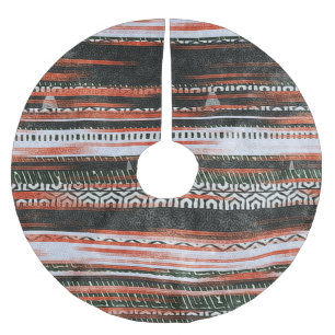 Ethnic tribal stripes: rug design. brushed polyester tree skirt