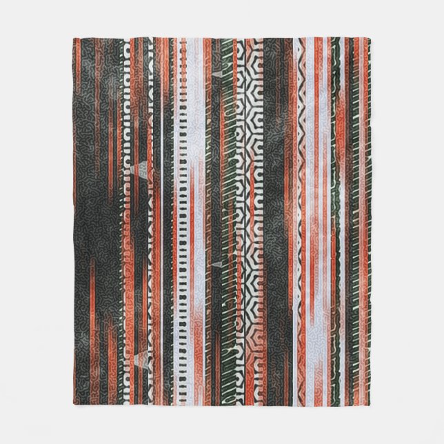 Ethnic tribal stripes: rug design. fleece blanket (Front)