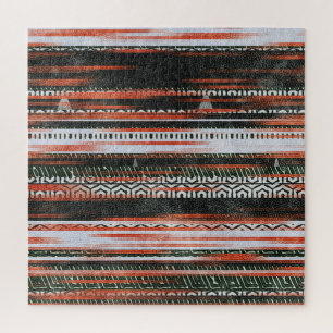 Ethnic tribal stripes: rug design. jigsaw puzzle