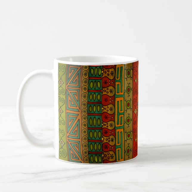 Ethnic Tribal Textile Design Coffee Mug (Left)