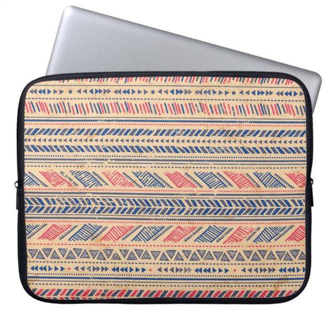 Ethnic tribal vintage seamless pattern laptop sleeve (Front)