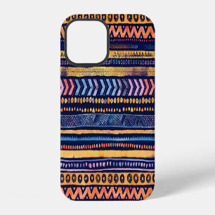 Ethnic Tribal Watercolor Dark Pattern iPhone 12 Case