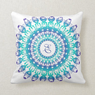 Ethnic turquoise Mandala Cushion