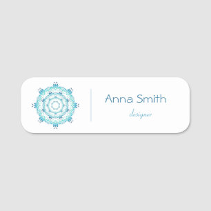 Ethnic Turquoise Mandala Name Tag