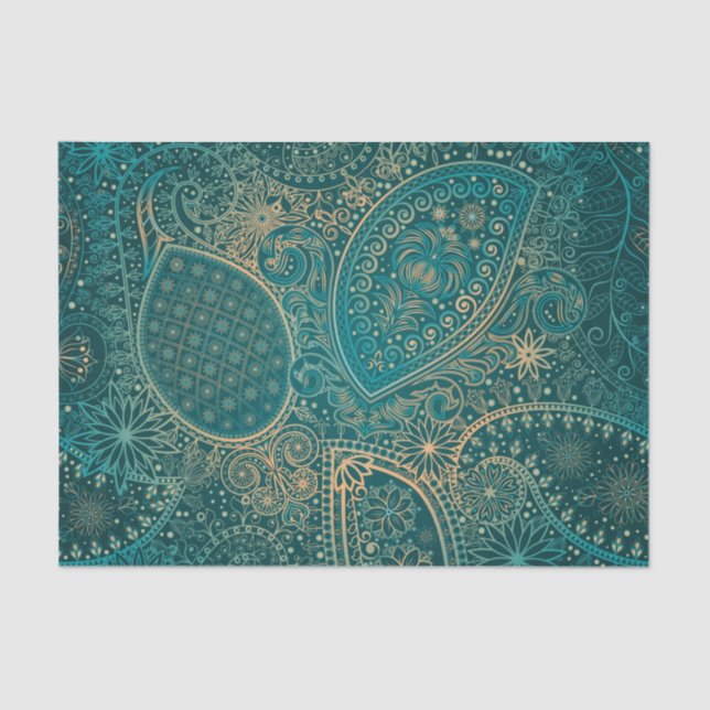 Ethnic turquoise Tissue Paper (Front)