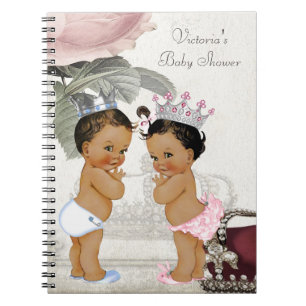 Ethnic Twin Prince and Princess Baby Shower Book