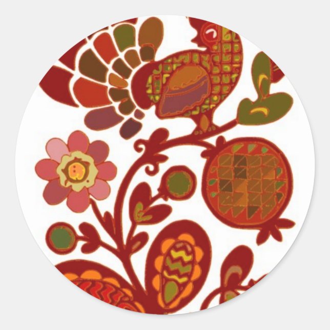 Ethnic Ukrainian Pattern Postcards Classic Round Sticker (Front)