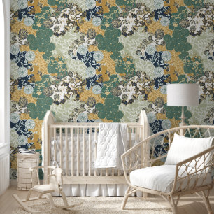 Ethnic Victorian Floral Pattern Vintage Design Wallpaper