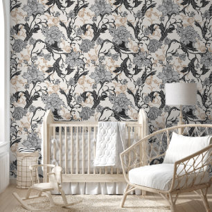 Ethnic Victorian Floral Pattern Vintage Design Wallpaper