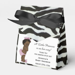 Ethnic Vintage Princess Baby Shower Zebra Pattern Favour Box