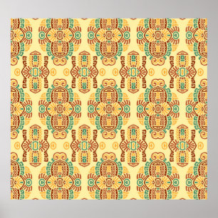 Ethnic Vintage Trend: Bohemian Seamless Tile Poster