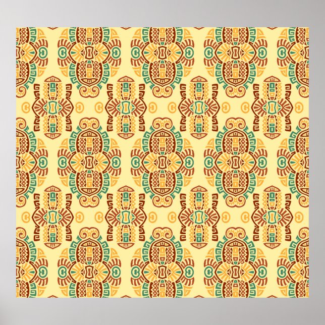 Ethnic Vintage Trend: Bohemian Seamless Tile Poster (Front)