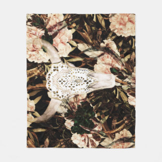 Ethnic watercolor: retro floral background. fleece blanket