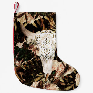 Ethnic watercolor: retro floral background. small christmas stocking